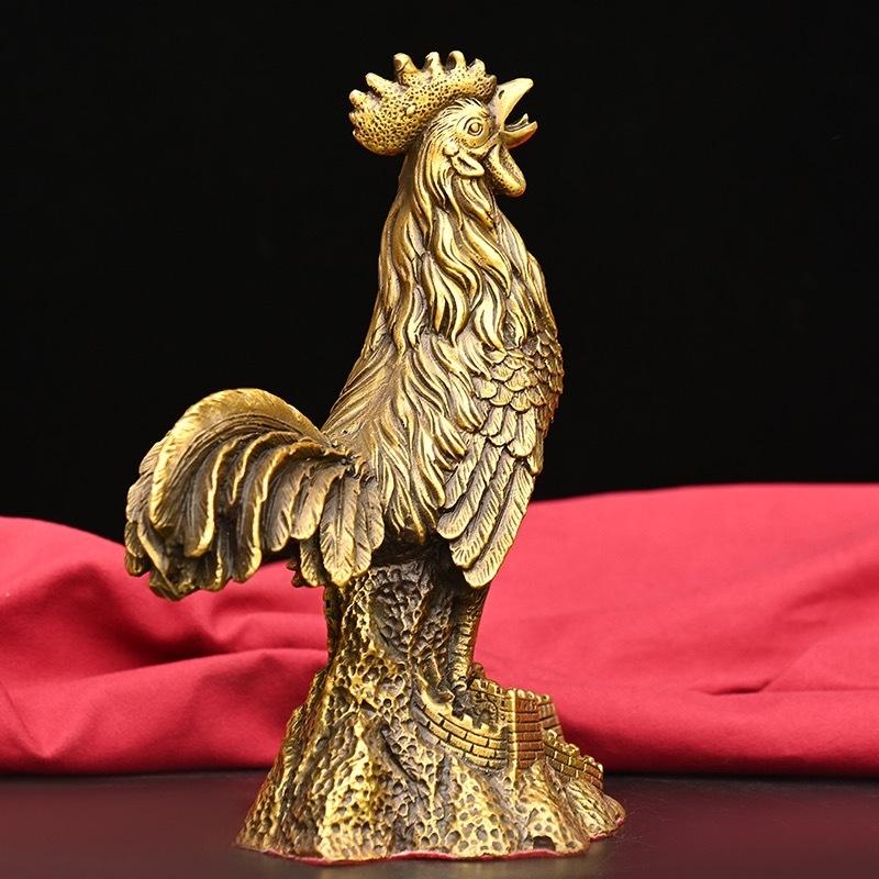 Exquisitely Crafted , Brass Ornament, Large Golden , Copper , Great Wall Rooster Orname