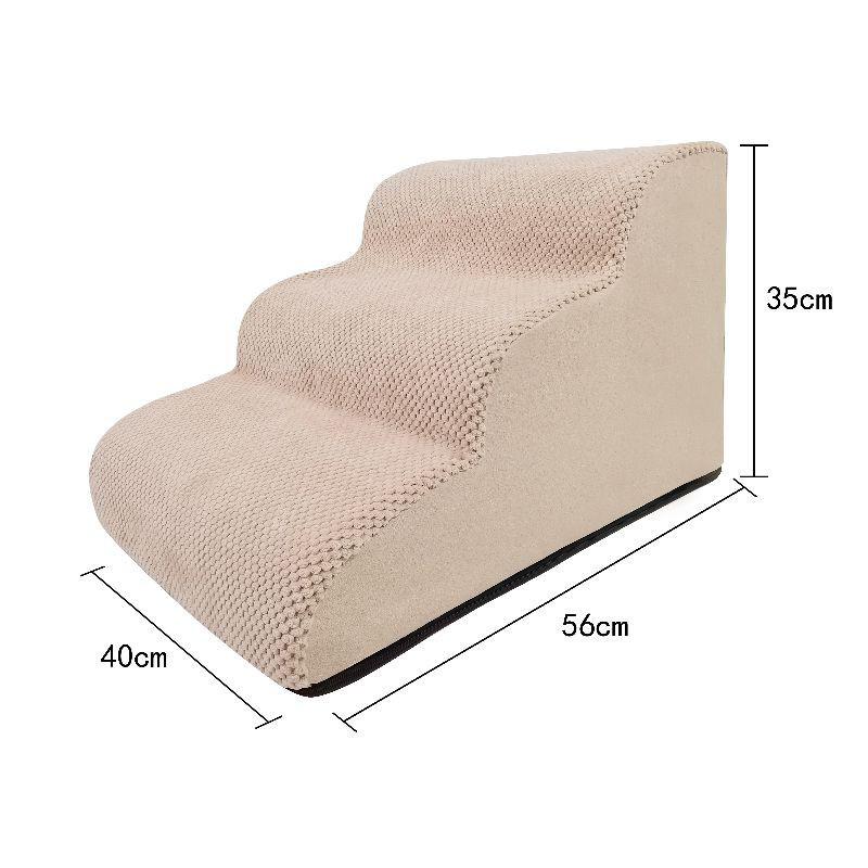 Scări pentru animale de companie din burete gri lavabil, Rampă pentru canapea pentru câini mici/medii