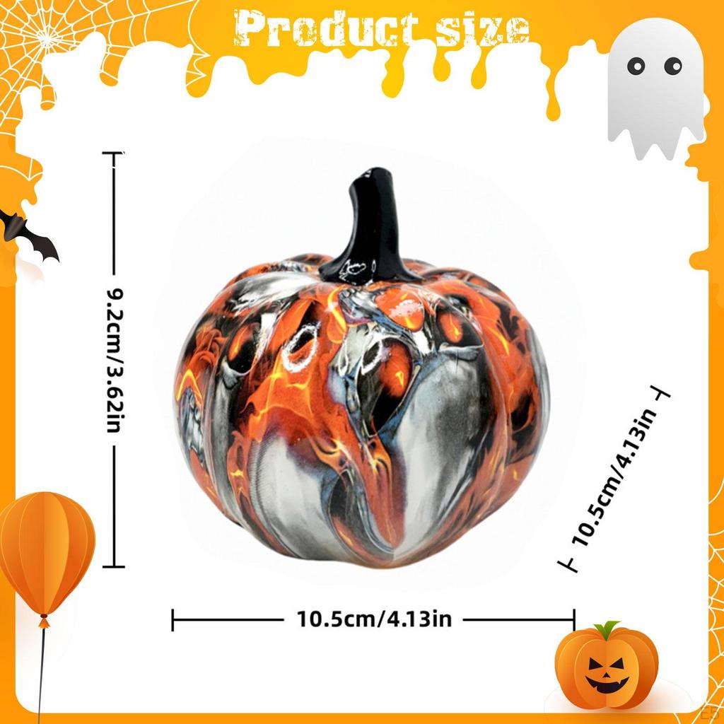 Pumpkin Figurine Halloween Decor Crafts Autumn Harvest Desktop Ornament Miniature for