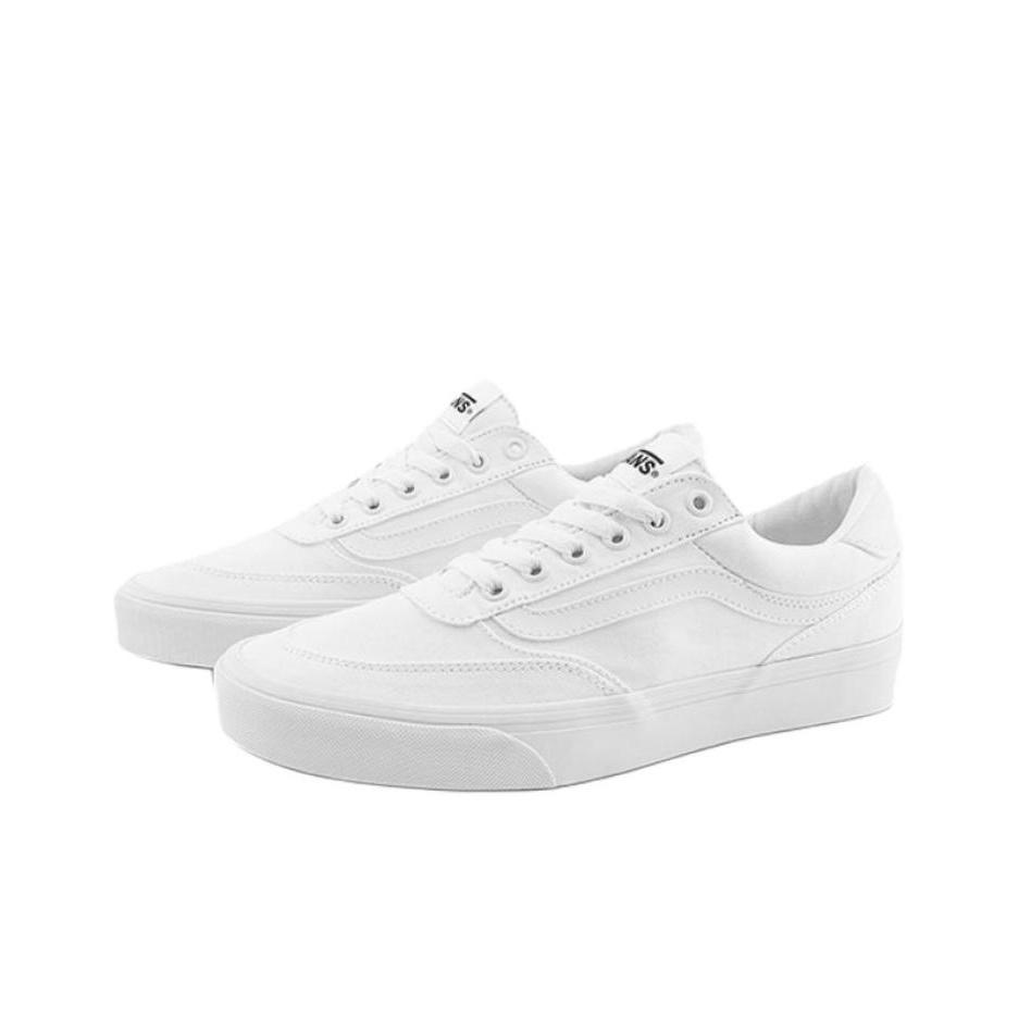 Vans Brooklyn Ls Classic Comfortable Slip Resistant Durable Low Top Skate Shoes Men sneaker White VN000D7QWWW