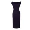 GMXIA Dinner Deluxe Dress Dress Summer Pure Fashion Line Neck Off-the-shoulder Slim Dress