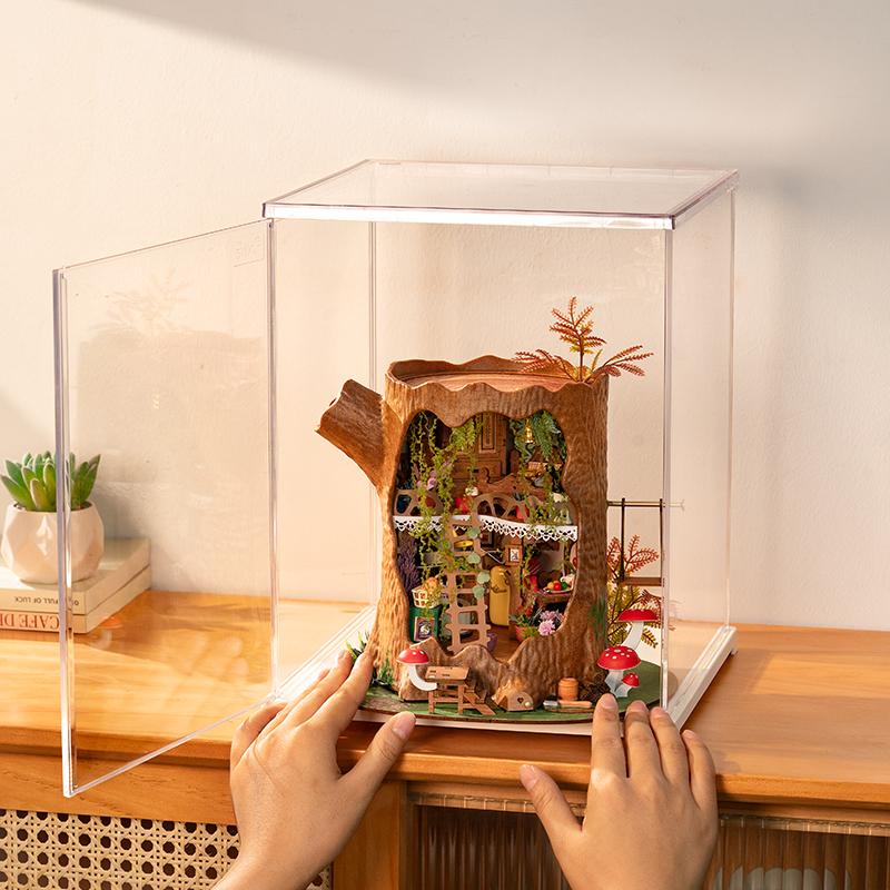 Rolife Open Dust Cover Building Blocks Storage Display Case DIY Cottage Scenario Hobby Model Equipment 6pcs DF03L DF03L