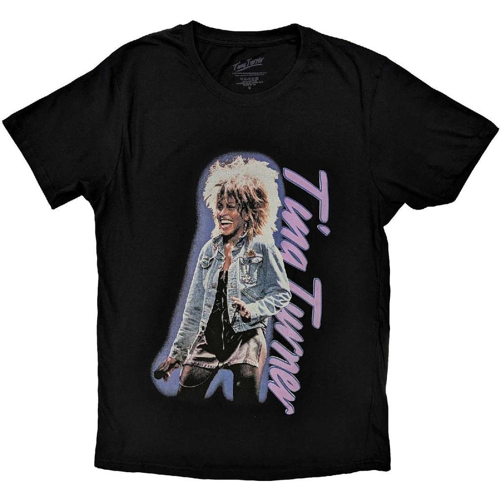 Tina Turner Unisex Adult Vertical Logo Cotton T-Shirt