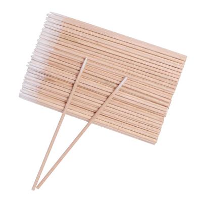 Bastoncini di cotone monouso senza lanugine, micro spazzolini, bastoncini di cotone in legno da 4 pollici, strumento per la pulizia delle orecchie, strumento per la rimozione della colla per extension ciglia  (100 pezzi di grandi tamponi di cotone)