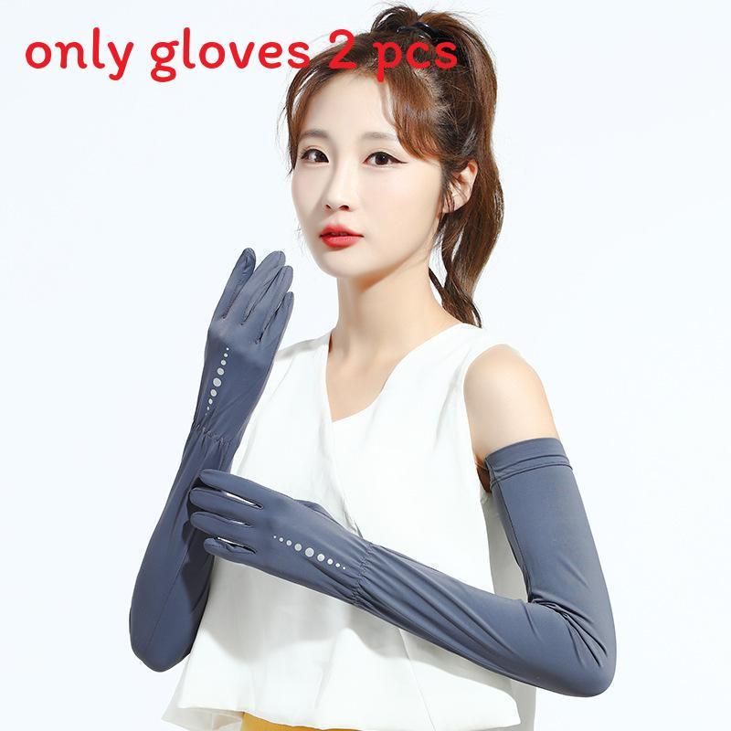 

Summer Long Loose Sun Protection Gloves With Uv Shield For Women Outdoor Activities темно-сірий