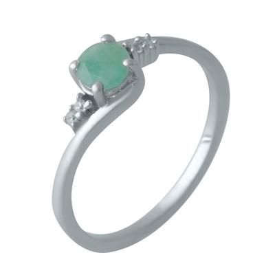 טבעת כסף עם אזמרגד טבעי 0.509 קראט (2010944)