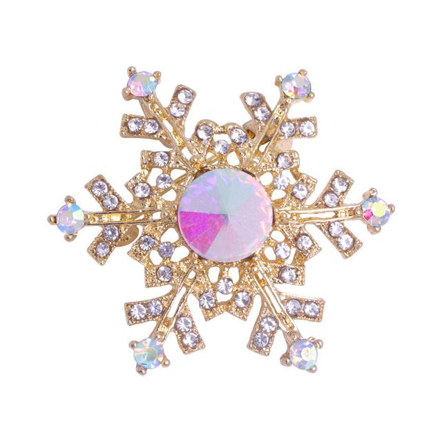 

Модная брошь-корсаж со снежинками и стразами из драгоценных камней, креативная, простая и универсальная брошь