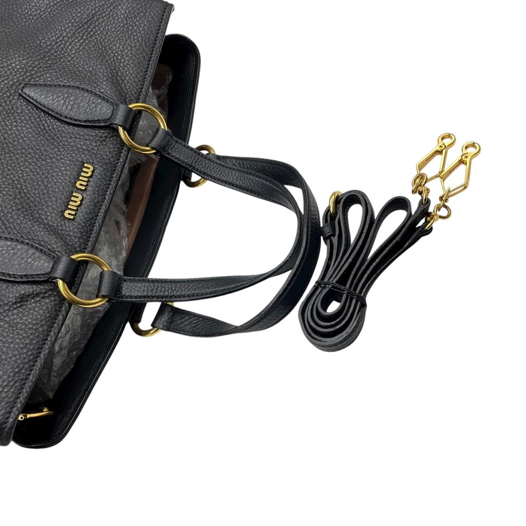 Used MIUMIUTote Bag black leather Women