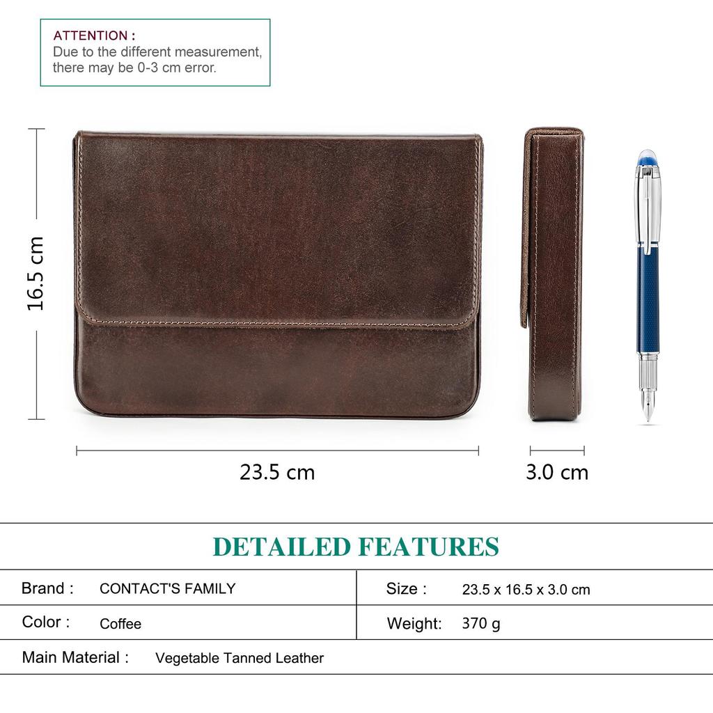 Husă pentru stilouri din piele naturală realizată manual, multicoloră, cu 12 sloturi, cutie pentru stilouri de lux