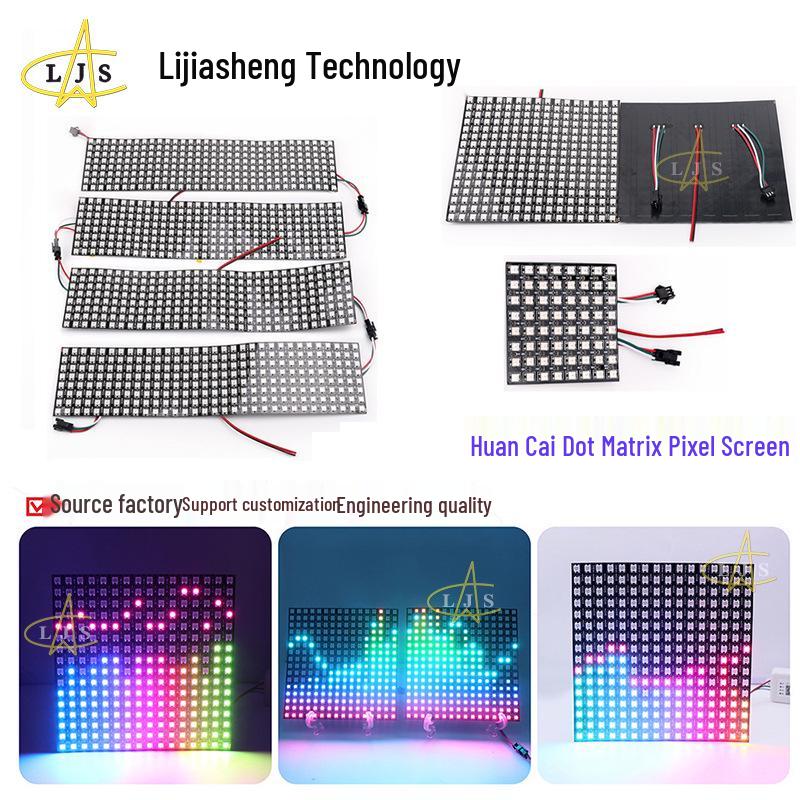 WS2812 Dream Color RGB LED Dot Matrix Flexible Display Screen, Programmable DC5V Full Color Point Light Source.