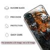 Golden Black Tiger Stripe Flame Print Tempered Glass Phone Case for Motorola Moto G85 G84 G75 Edge 50 Fusion 40 Neo 30 Pro Cover
