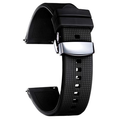 [BINLUN] Silicone Rubber Watch Band, 18mm 19mm 20mm 21mm 22mm 24mm, Rubber Smartwatch Strap, Quick Release, Replacement, Sports, Waterproof, Unisex,