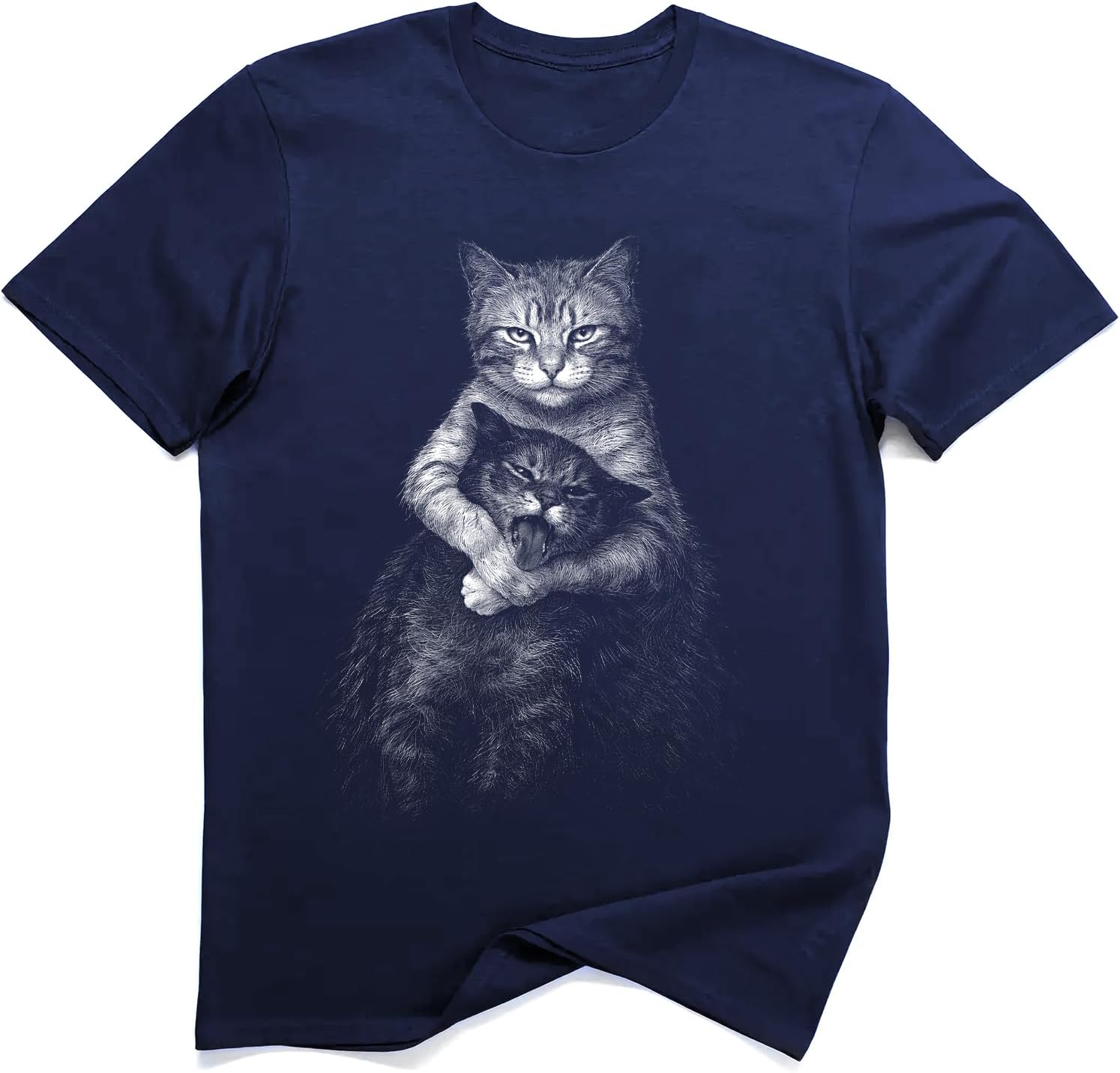 

Funny Cat Strangle Hug Graphic T-Shirt S разноцветный