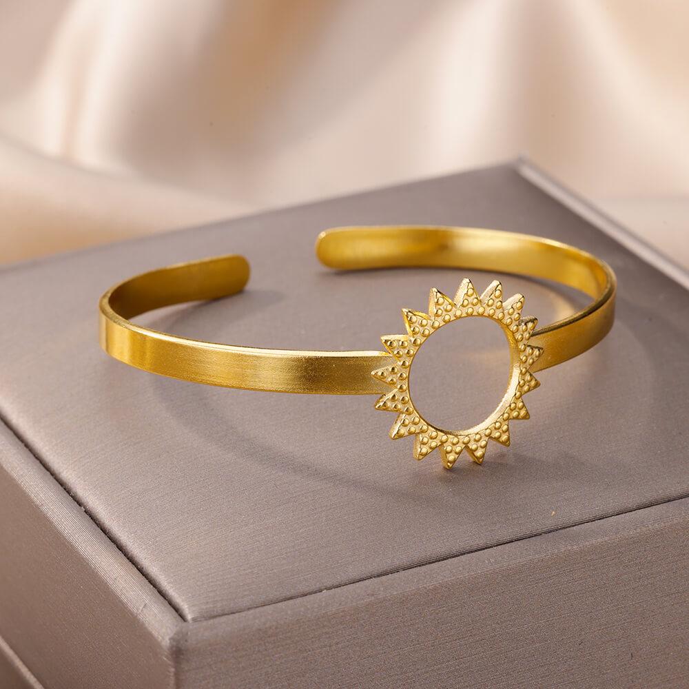 316L Stainless Steel Bangles For Women Vintage Punk Open Wide Bangle Bracelets Exquisite Wedding Jewelry Gift