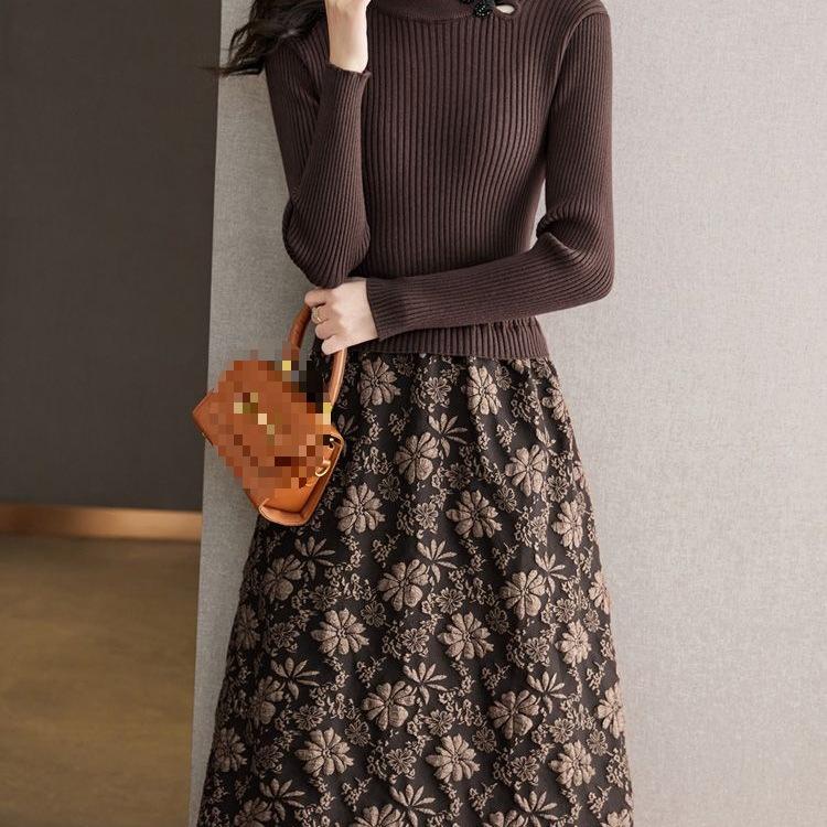 Women's Winter/Autumn Knitted Two-Piece Sweater Dress 2025