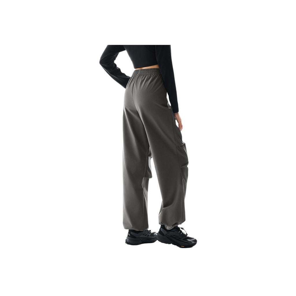 Anta Comfortable Casual Simple High-Waisted Straight-Leg Sports Pants Women Bottoms Graphite-Gray 962516501-2