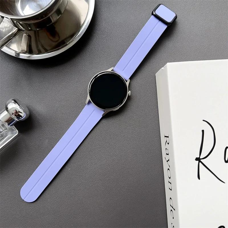 20/22mm Magnetic clasp Silicone Strap For Samsung Galaxy Watch 4 5 6 pro 40mm 44mm 45mm 42/46mm bracelet for Huawei GT3 pro band