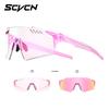 SCVCN Photochromic Hiking Eyewear Fashion Rimless Cycling Glasss Sports Running Sunglasses for Men Goggles Mtb Bicycle 1 Lens