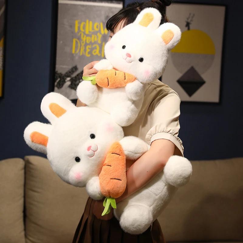 Kawaii Karotten-Hase Plüschtiere Entzückende Hasenpuppen Kuschelkissen Sanftes Tierkissen Mädchen Kinder Geburtstags-Weihnachtsgeschenke