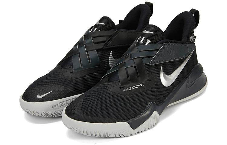 Nike Zoom Flight 2 Game Ready Cushioning Abrasion Resistant Support Mid Top Children's Basketball Shoes Black DB6708-002