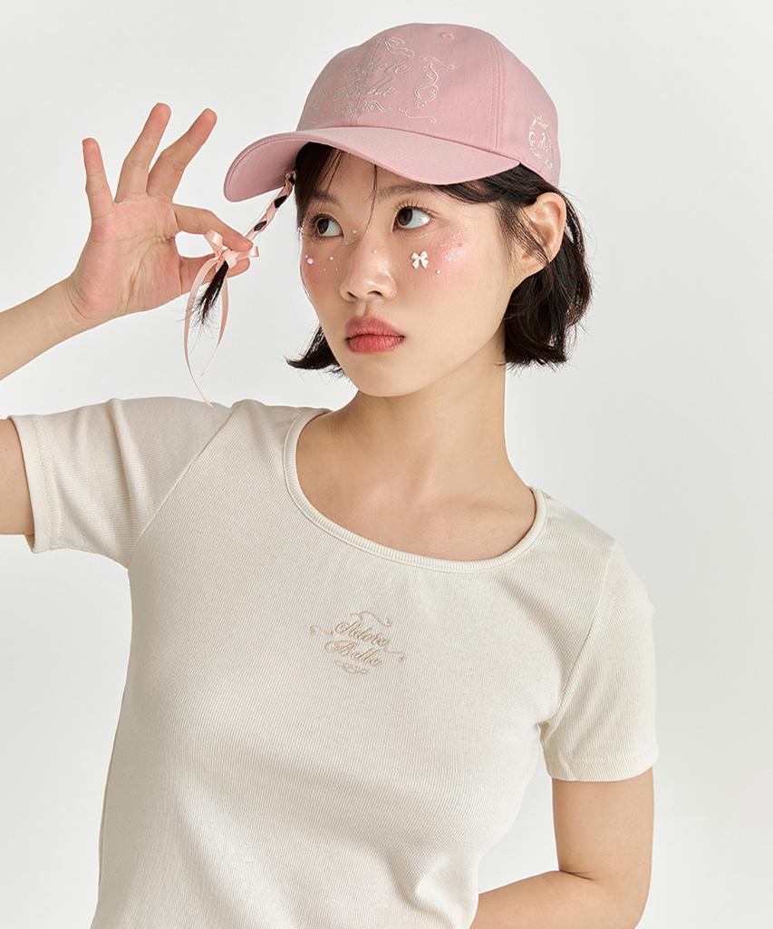 ADOREBELLE Antique Logo Cap - Pink