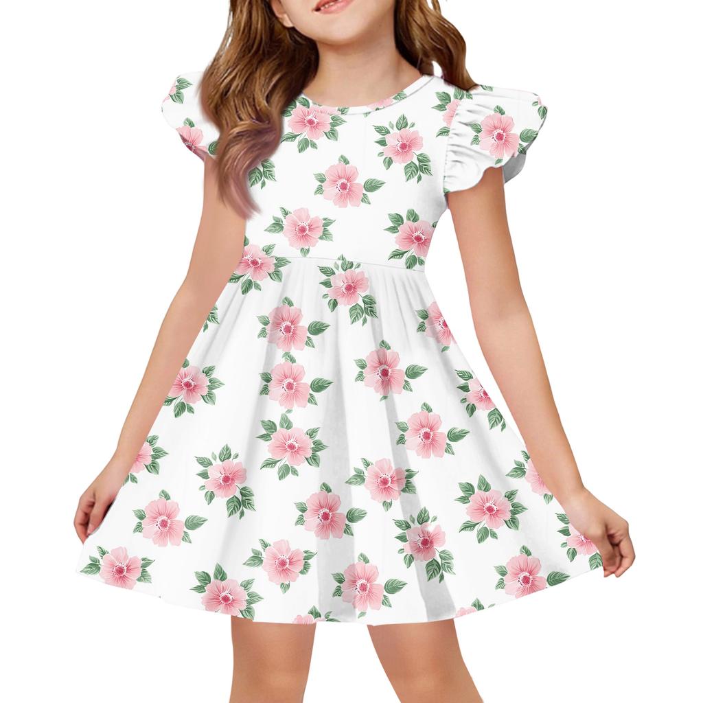 Girls' Summer Princess Dress , A,Line T,Shirt Dress Easter Day