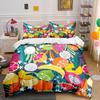 Colorful Tropical Fruit Pattern. Print Bedding Set 1 Duvet Cover 2 Pillowcases For Adult And Children Luxury Gift Full Size