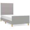 VidaXL Bed Frame with Headboard Light Grey 80x200 Cm Fabric3124847