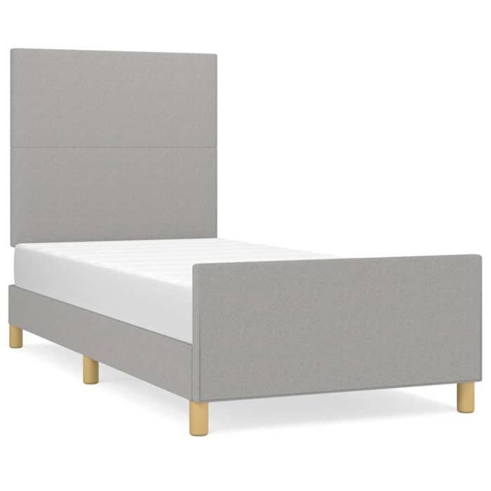 VidaXL Bed Frame with Headboard Light Grey 80x200 Cm Fabric3124847