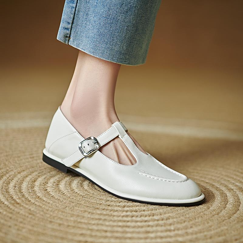 Fashion 2025 NEW Spring Women Loafers Genuine Leather Shoes for Women Round Toe Low Heel Women Pumps Retro Soft Ladies Shoes