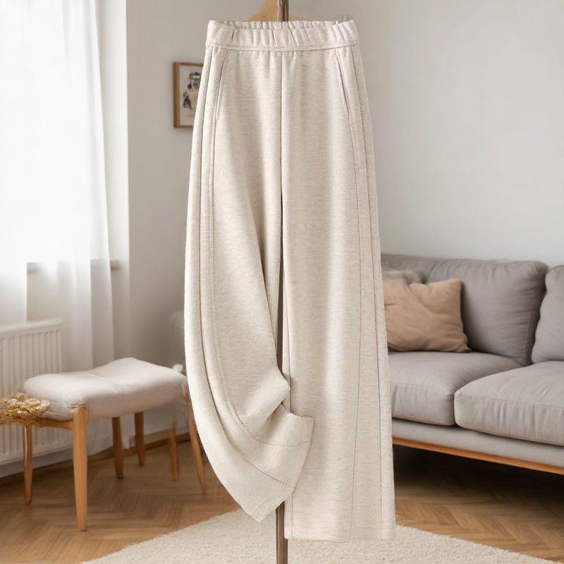 Women s Winter Slimming Curved Blade Trousers - Narrow Leg, Loose Fit, Dark Grey & Off-White S (42.5-47.5 kg)