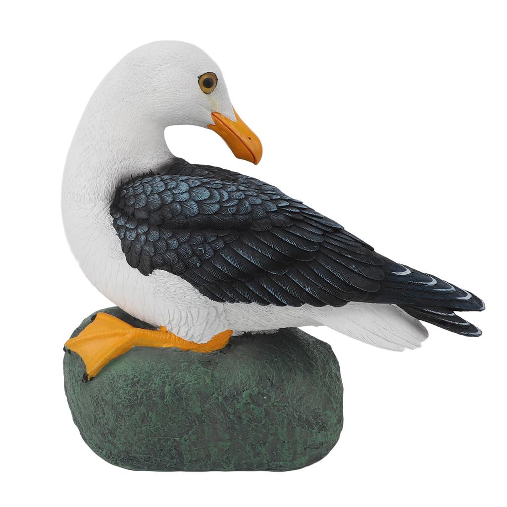 Resin Seagull Statue Sea Bird Figurine Mediterranean Style Ornament for Home Landscape Office