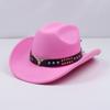 Cappello da cowboy a tesa piatta stile etnico autunnale e invernale da uomo e da donna, fedora western a tesa larga, cappello da ciclismo