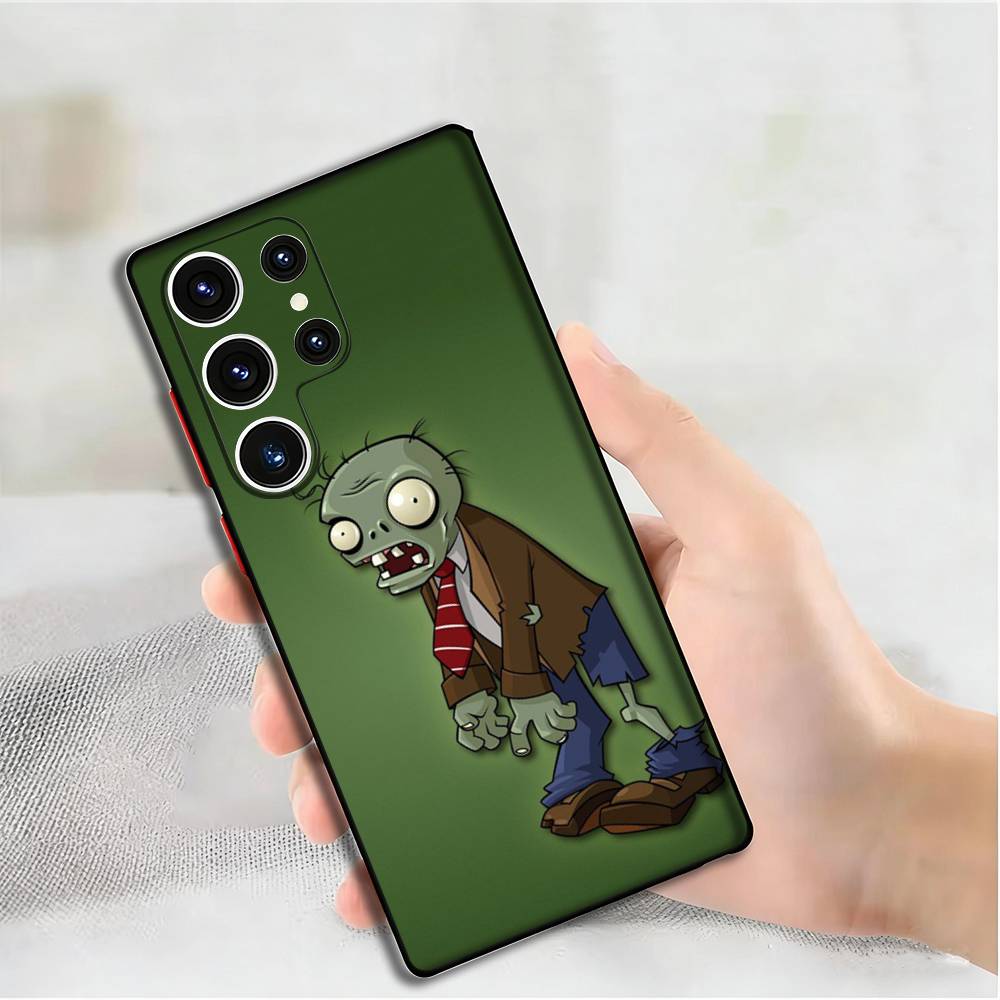 P-Plants Z-Zombies Game Silicone Case For Samsung S25,24,23,22,21,20 Plus Ultra 5G Lite Shockproof Cover
