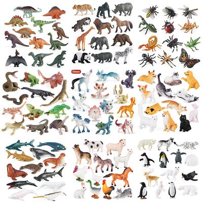 Oenux Montessori Miniaturowy Lew Rekin Koń Dinozaur Zwierzęta Model Zestaw Figurki Akcji Figurka Zoo Uroczy Edukacja Zabawka dla Dzieci Prezent