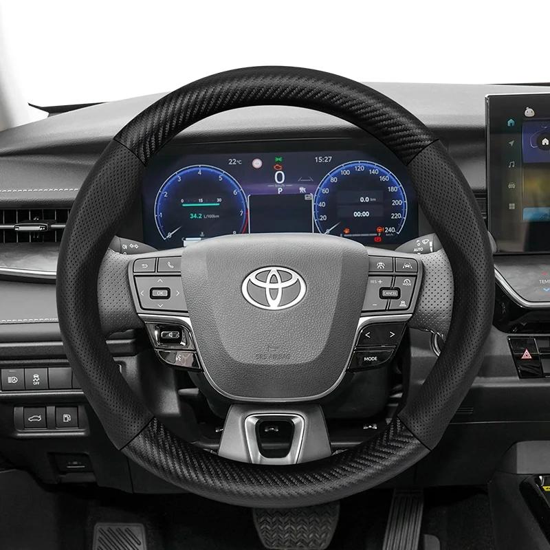 Nlzh6 For Toyota Carbon Fiber Texture Perforated Leather Steering Wheel Cover Chr Yaris Auris Corolla Rav4 Land Cruiser Prado Hilux