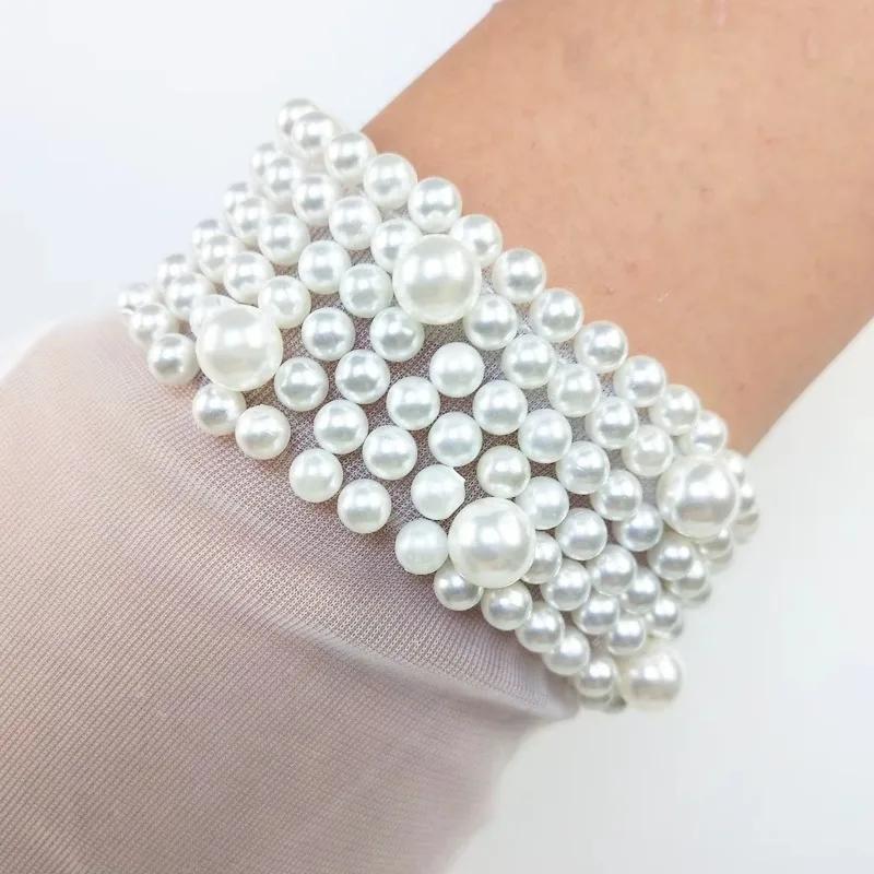 New Fashion Bride Wedding Dress Gloves Lace Satin Pearl Party Women Beads Short Gloves White Gloves