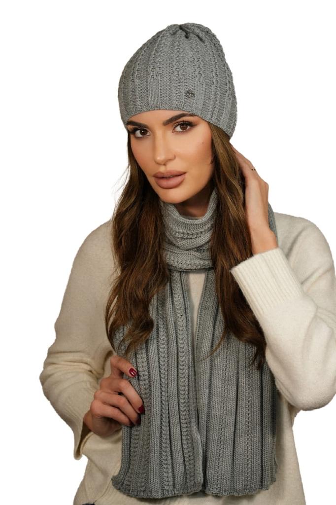 Filona Women' Set Hat with Scarf Color Gray