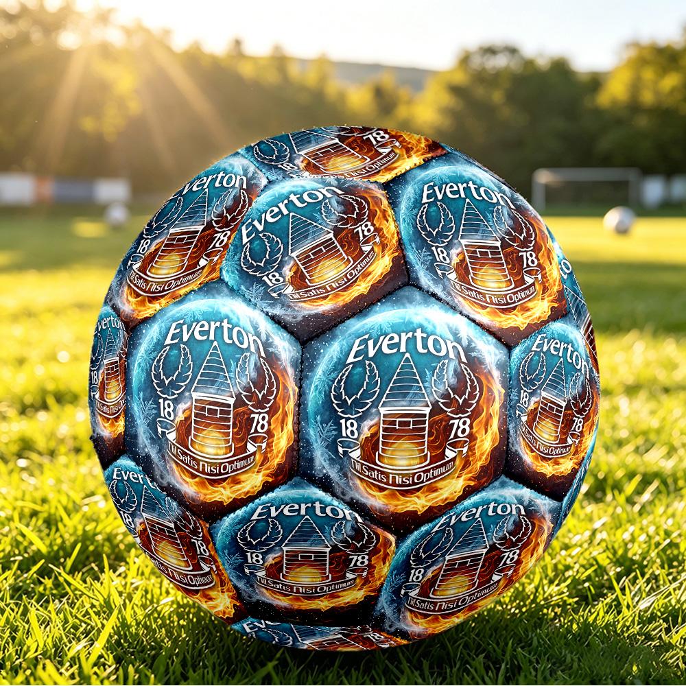 Everton FootballPrinted Size 5 Soccer Ball, Anti Slip Adult Match Football Souvenir for Football Fans