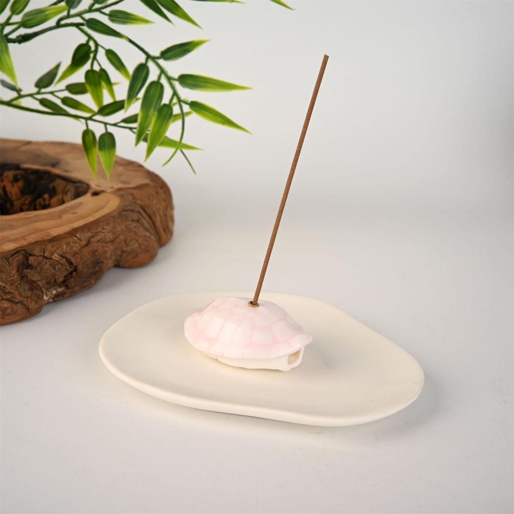 Compact Ceramic Tortoise Shell Incense Holder for Sandalwood & Agarwood Sticks