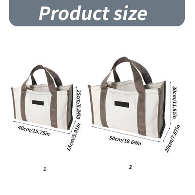 Robuste Leinwand-Werkzeugtasche mit Organizer, großes und geräumiges Innenleben für Handwerkzeuge, strapazierfähige Tragetasche für Heimwerker