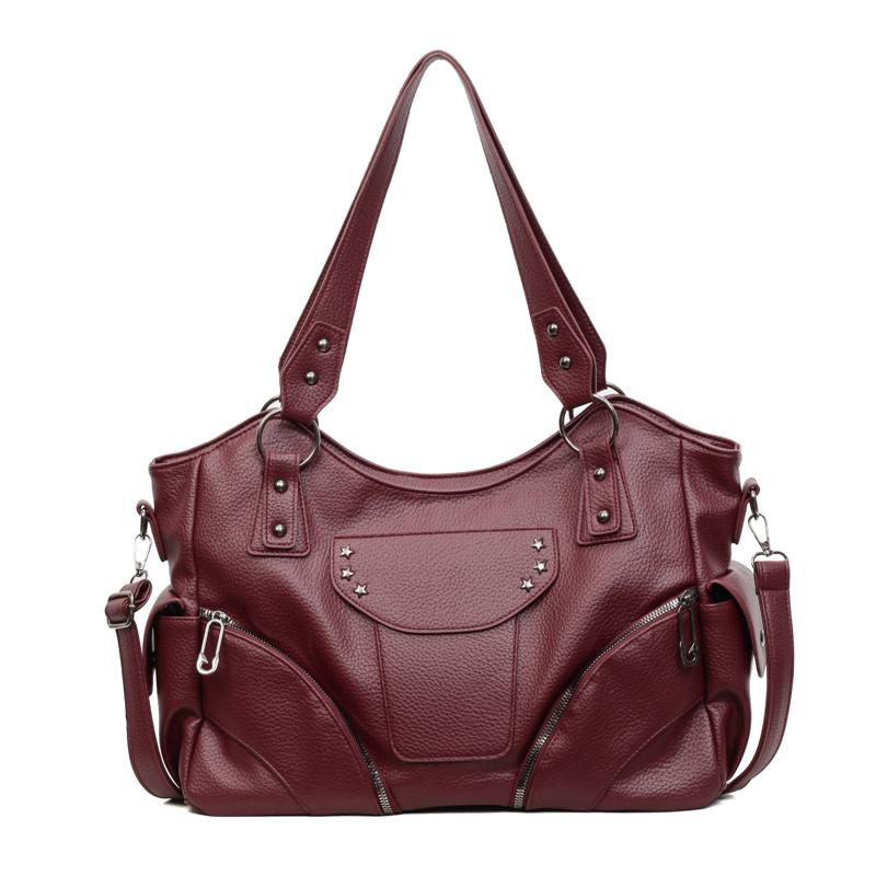 2026 Retro Large Capacity Black Shoulder Bags For Women Large Shopper Bag Soft Pu Leather Crossbody Handbag Lady Travel Tote Bag