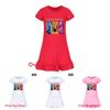 Kpop Demonenjager Meisje Korte Mouw Nachtkleding met Ruche Zoom voor Kinderkamer Comfort