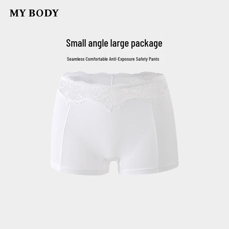 

mybody Women s Seamless Lace Mid-High Waist Safety Shorts XL
