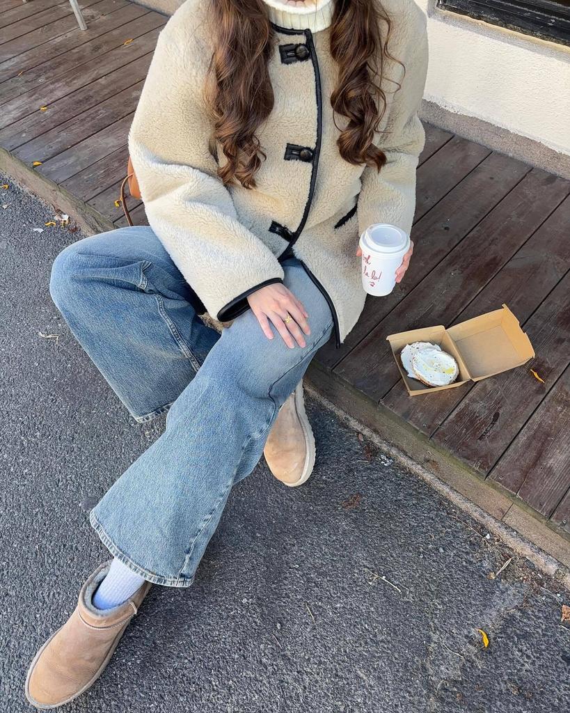 2024 Winter European & American Three-Color Leather-Fur Round Neck Long-Sleeve Plush Coat