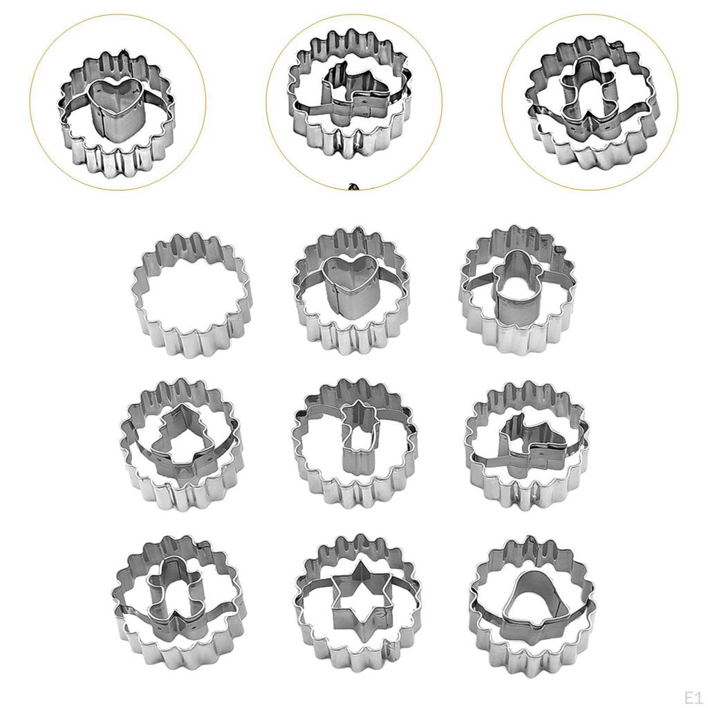 9x Christmas Cookie Cutter Set Cookies DIY Stainless Steel Biscuit Model for
