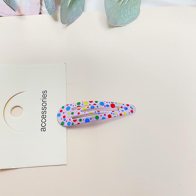 Colorful Polka Dot Girly Heart Hair Clip Side Bangs Clip BB Clip Versatile Cute Cartoon Bangs Clip Hair Accessory Clip purple-4.7cm