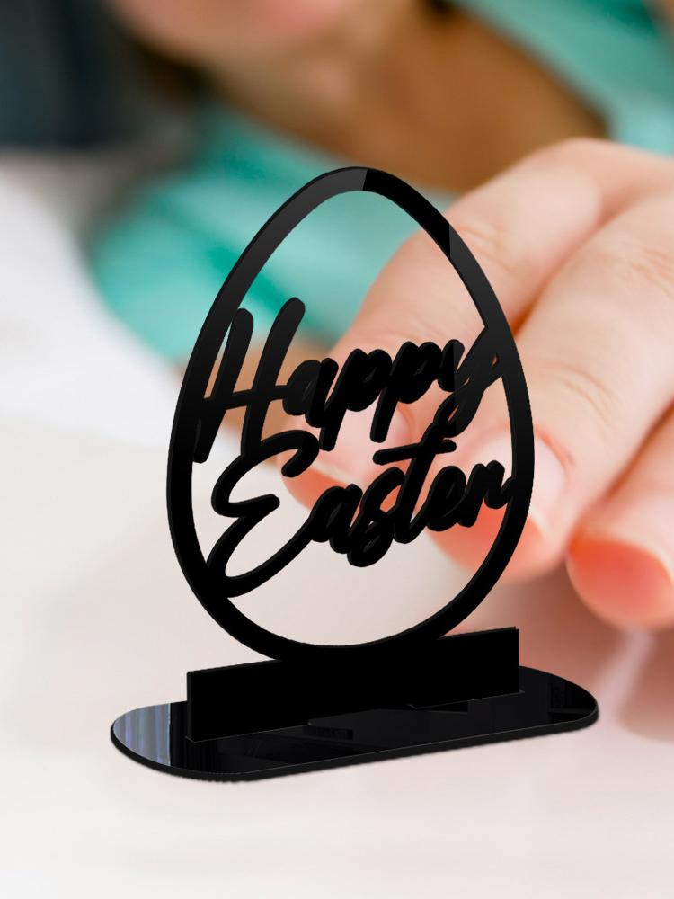 Easter Decorative Ornament Acrylic Bunny Eggs Easter Eggs Mirroor Tabletop Holiday Decoration Home Decor Christmas Ornament Bulk