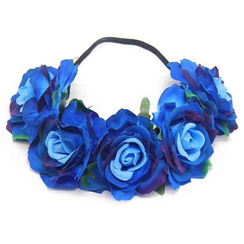 Europäisches & Amerikanisches Braut Urlaubs Rosen Girlande Stirnband für Weihnachten, Karneval, Maskenball