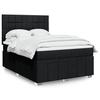 VidaXL Slatted Bed Base with Mattress Black 140x190 Cm Fabric 3291665